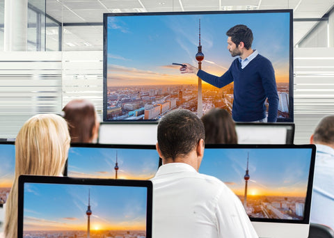 A promotional image showcasing a training session on broadcast communication, focusing on the technical setups and configurations required for efficient broadcasting.